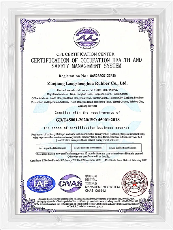 Certification of occupation health and safety management system